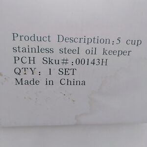 Stainless Steel 5 Cup Oil Keeper